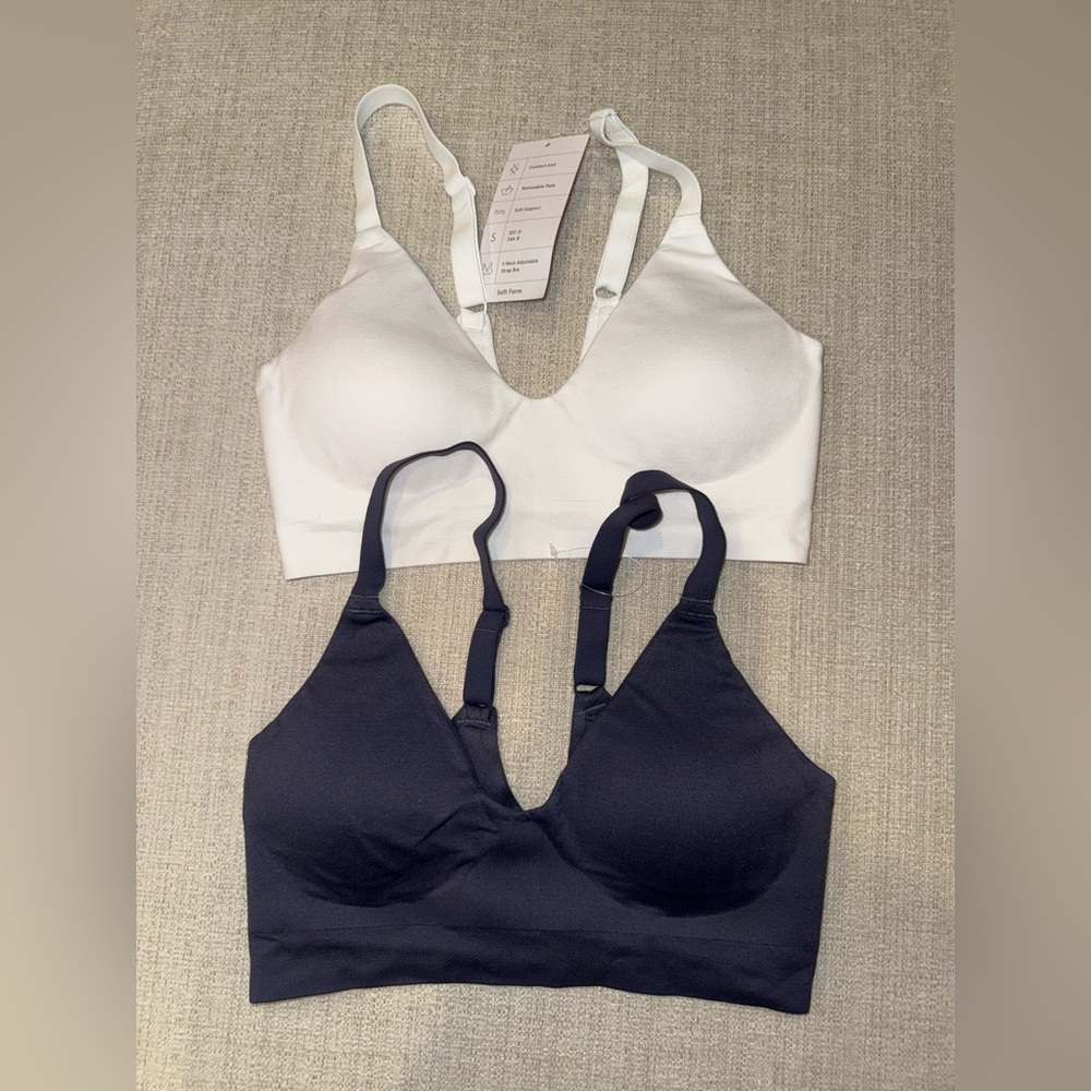 True & Co. Soft Form V-Neck Bralette Set of 2